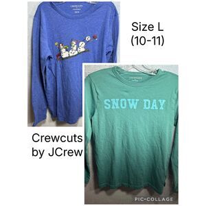 Crewcuts J.Crew Factory Boys' Long Sleeve Snow Day Graphic Tee large 10-11--NWOT